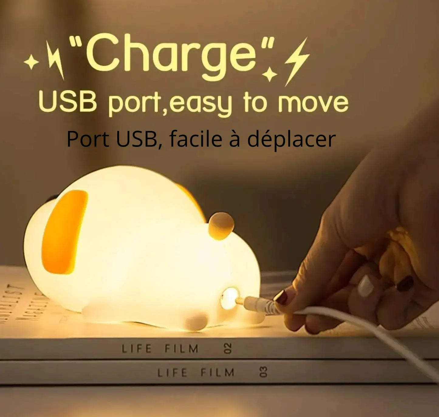 Veilleuse LED tactile chiot en silicone souple et durable BABY CHIC PALACE