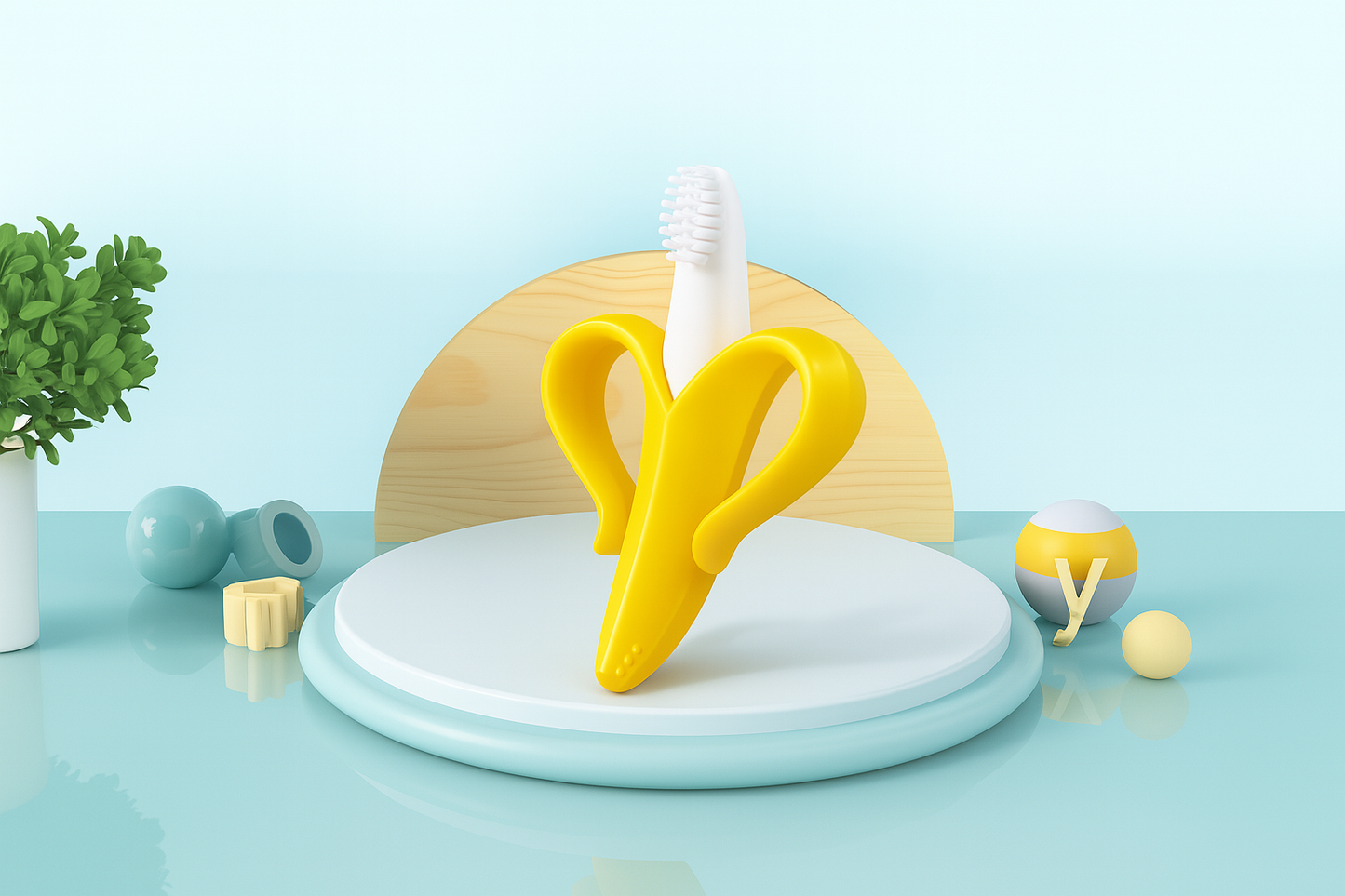 Brosse à dents de dentition en forme de banane