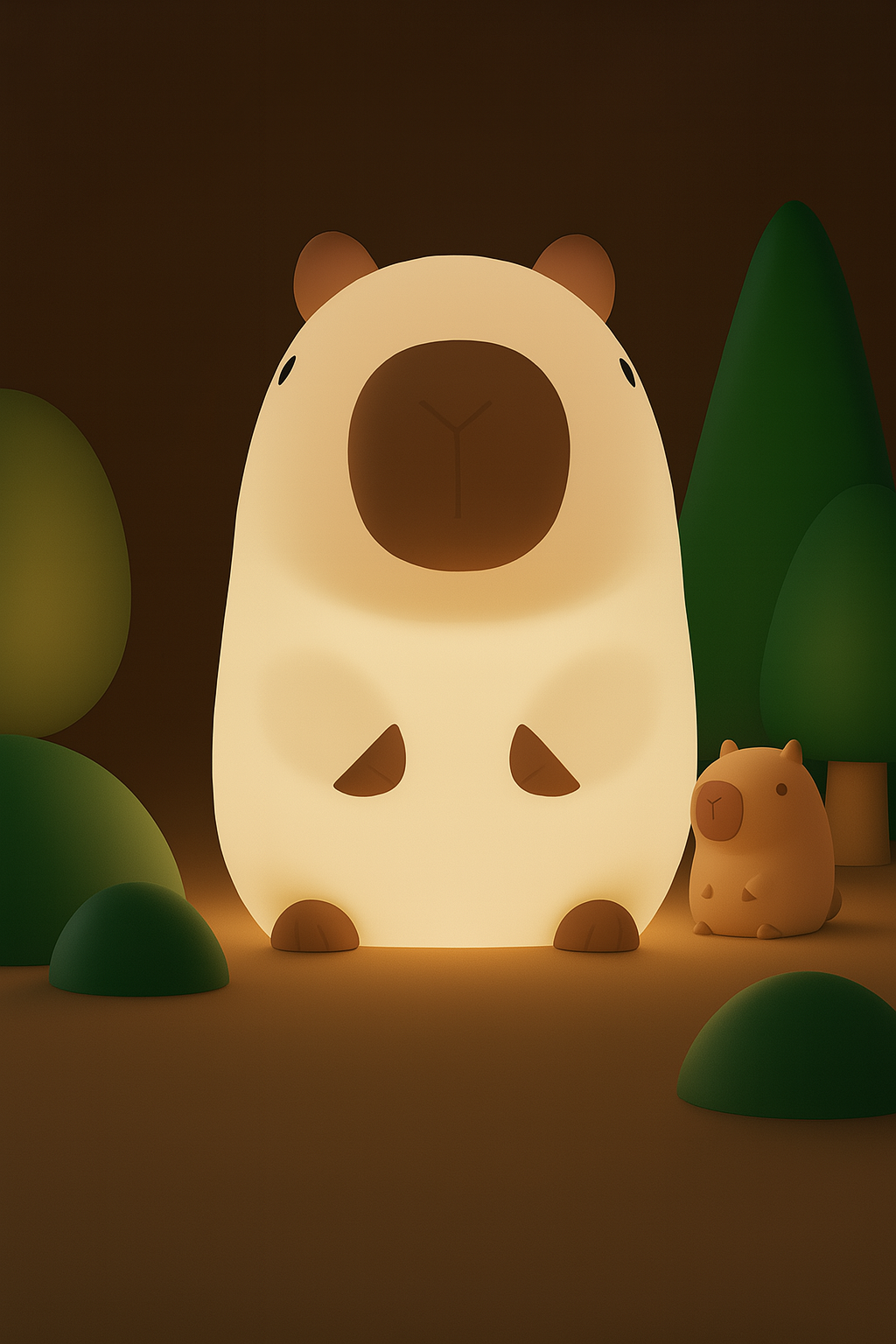 Veilleuse LED tactile en forme baleine, capybara, pingouin, lapin