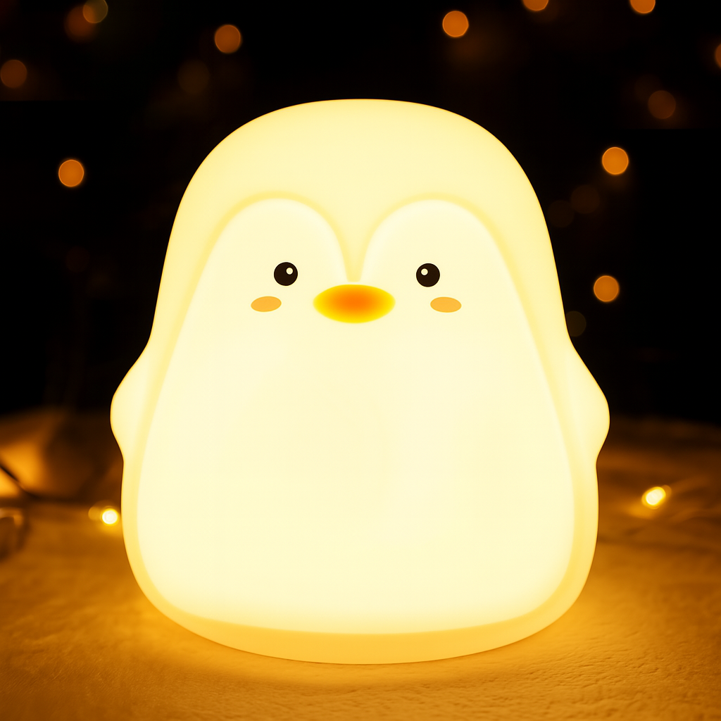 Veilleuse LED tactile en forme baleine, capybara, pingouin, lapin