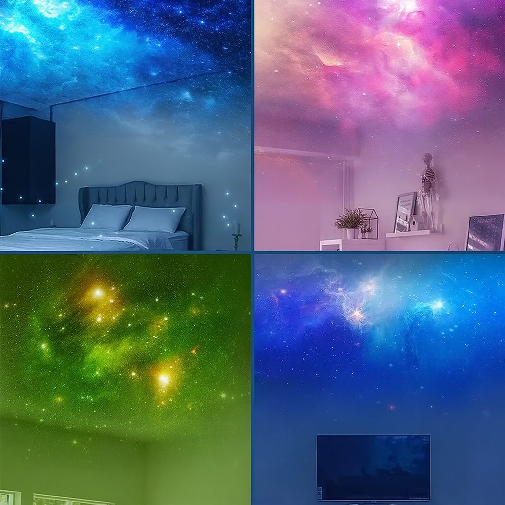 Veilleuse astronaute à projection LED d'étoiles Galaxie