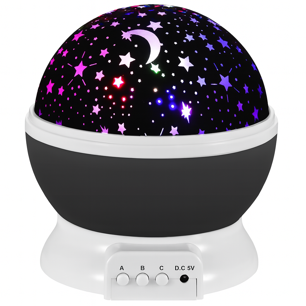 Veilleuse à projection rotative étoilé pépinière lune galaxie