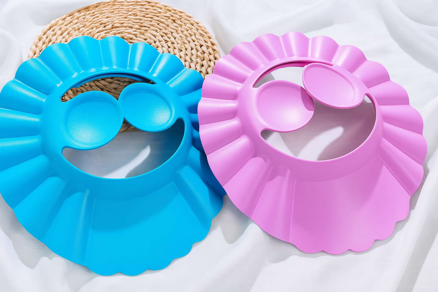 Lot de 2 Bonnet avec Visière de bain imperméable protection contre les éclaboussures