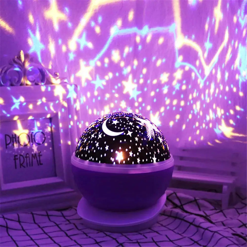 Veilleuse à projection rotative étoilé pépinière lune galaxie BABY CHIC PALACE