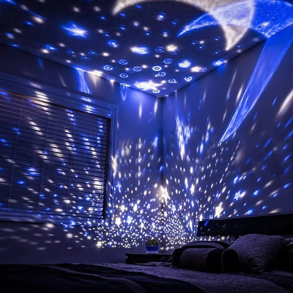 Veilleuse à projection rotative étoilé pépinière lune galaxie BABY CHIC PALACE