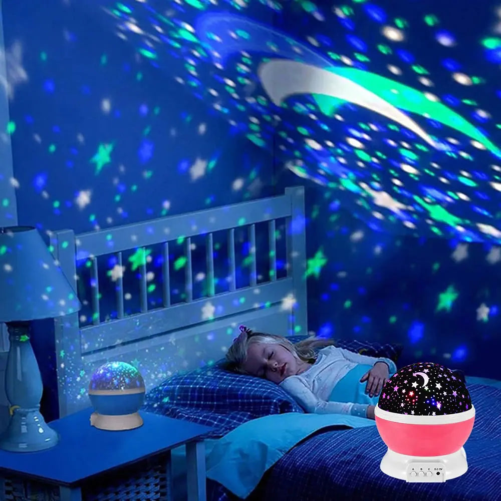 Veilleuse à projection rotative étoilé pépinière lune galaxie BABY CHIC PALACE